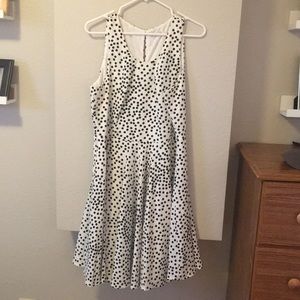 Black and white polka dot dress by 41 Hawthorn.